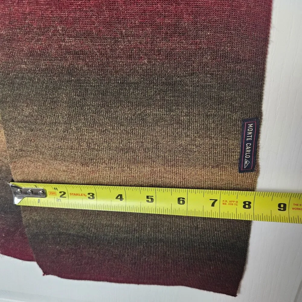 Monte Carlo Ombre Knit Scarf 8x68 Unisex Fall Colors